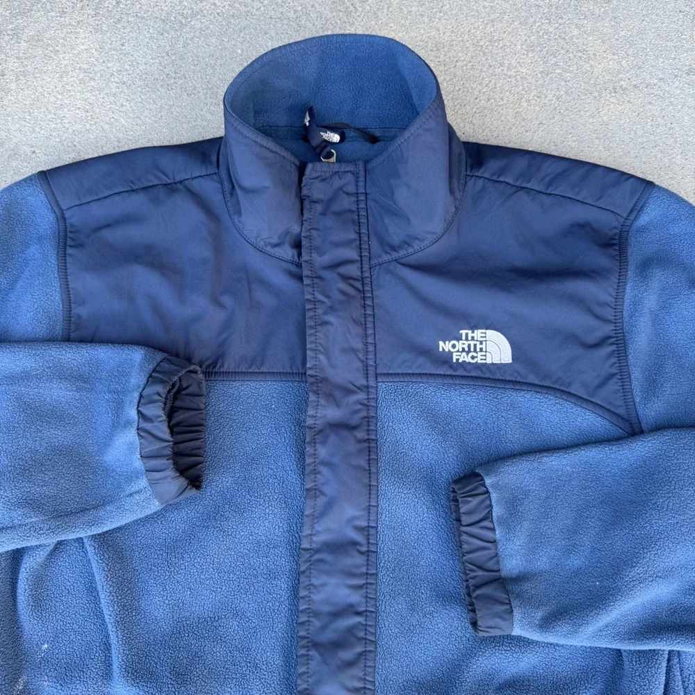 The North Face Mens Blue Circular Design Full Zip Fleece Jacket Small NF0A7UR6